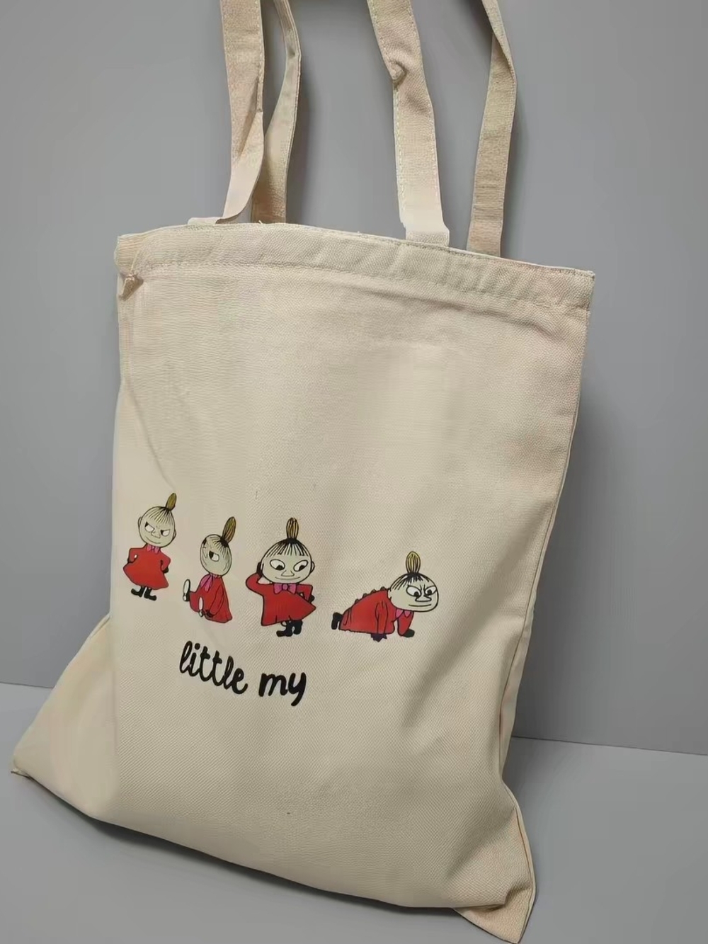 NWOT Canvas Tote Bag Moomin Little My With Inner Bag & Zipper 33x37cm